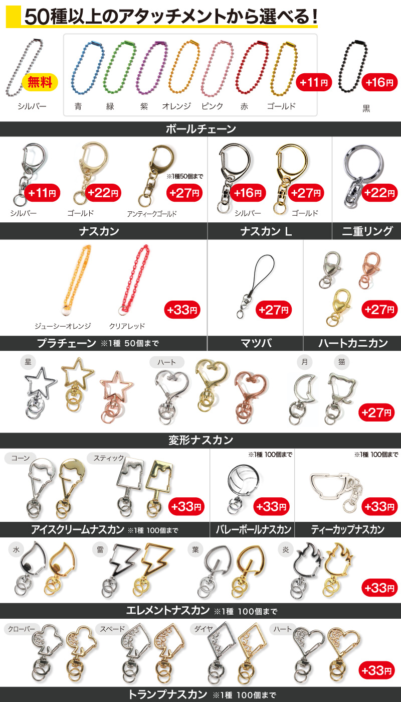 50種以上から選べるアタッチメント