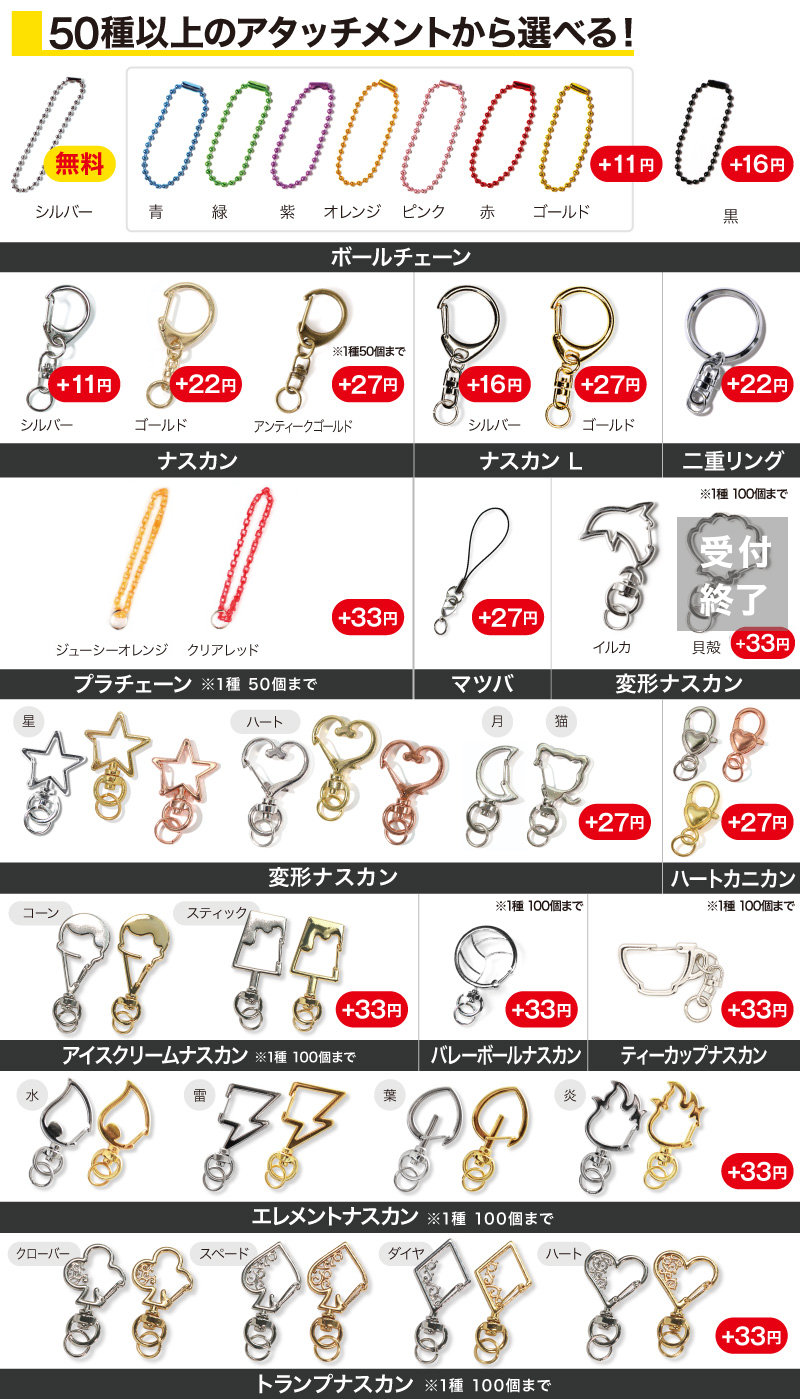 50種以上から選べるアタッチメント