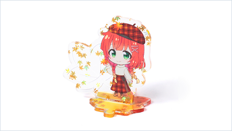 誰でも簡単にイラストや写真でオリジナルのもみじフレークアクスタが作れる