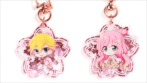 さくら　アクリルキーホルダー　つままれ　全8種 さくらフレークアクリルキーホルダー | アクリルグッズの達人