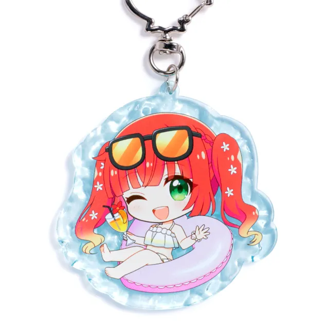 うきわの水面アクリルキーホルダー