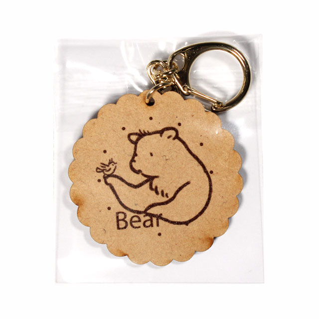 木製ビスケットキーホルダー くま アクリルグッズの達人