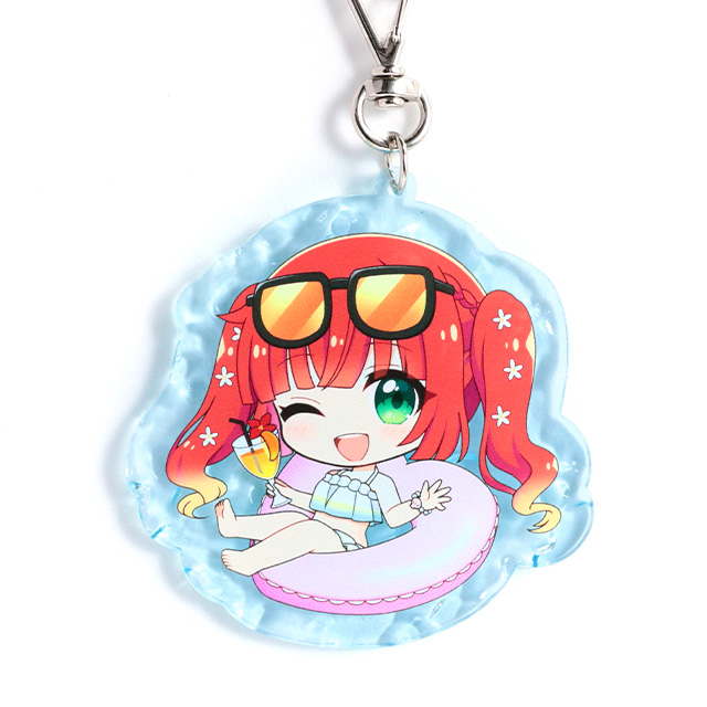 うきわの水面アクリルキーホルダー